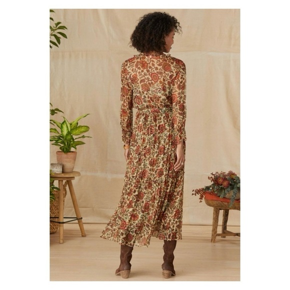 SUNDANCE Litzy Bloom Maxi Dress Long Sleeve Sheer Floral Small Fall Dress NWT - Picture 4 of 10